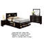 Ensemble de chambre à coucher grand lit 5 pièces Simo avec tête de lit bibliothèque, 2 tables de chevet, noir-118445316-118445315
