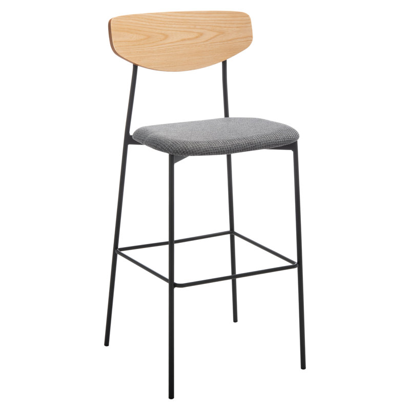 Tabouret Clora, Chêne, gris