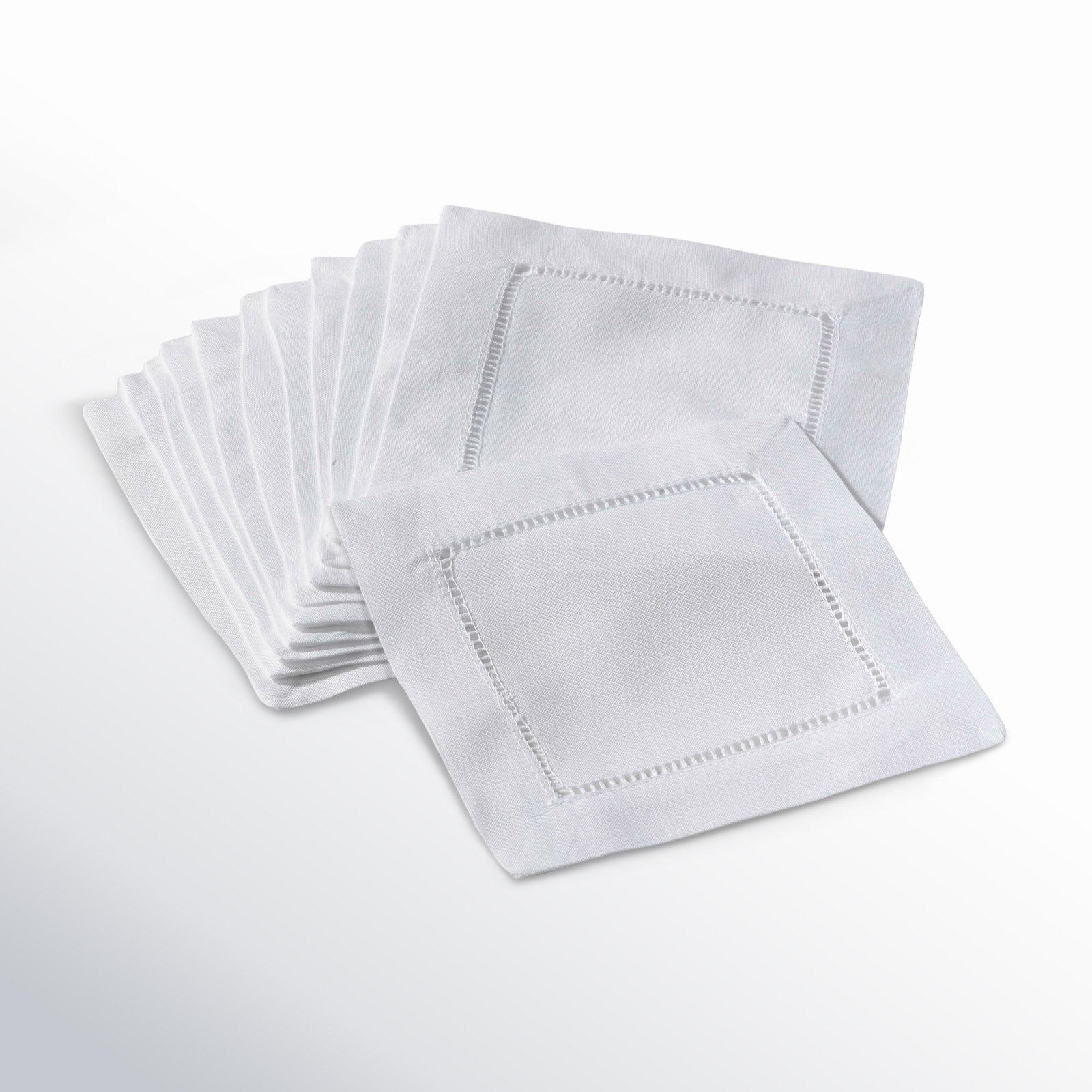 Gelder Reversible Cocktail Linen Napkin, White