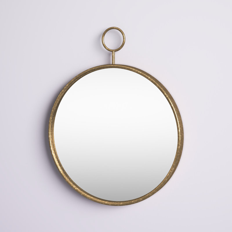 Arden Metal Round Mirror, 28.3" H x 22.4" W