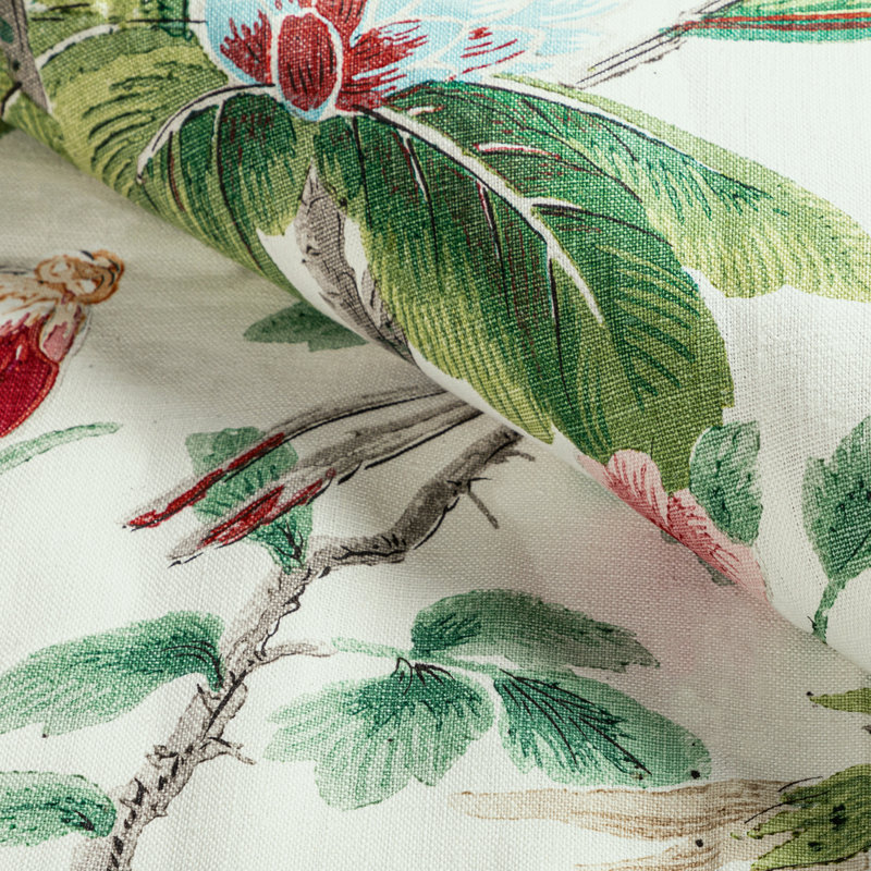 Gastaud 100% Linen Fabric, Red/Green