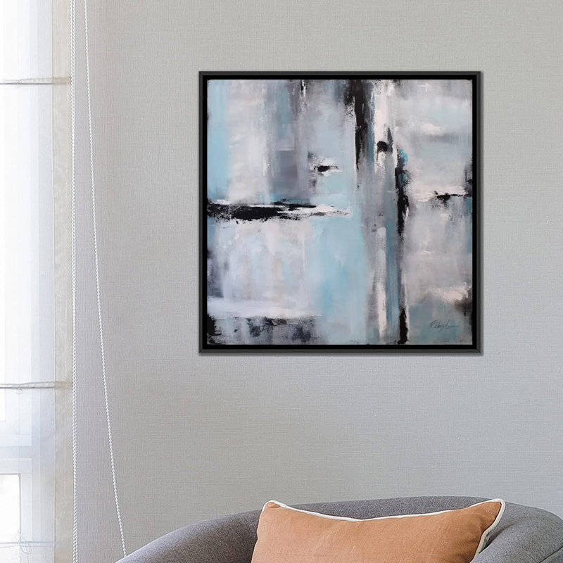 «Rain», reproduction sur toile, H 18 po x l 18 po x P 1,5 po, Toile encadrée noire, Pas de tapis