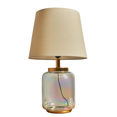 Neven 57Cm Clear/Grey Bedside Table Lamp