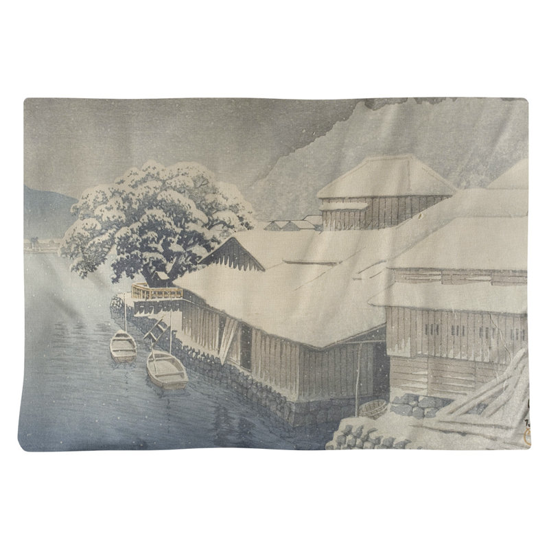 Napperon Hasui Kawase, Bleu, Polyester sergé