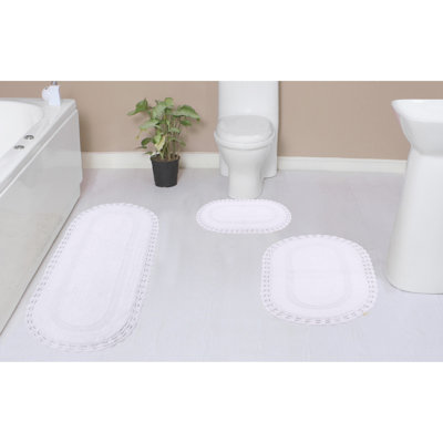 Tapis de bain réversible 100% coton lavable à la machine Hampton (ensemble de 3)