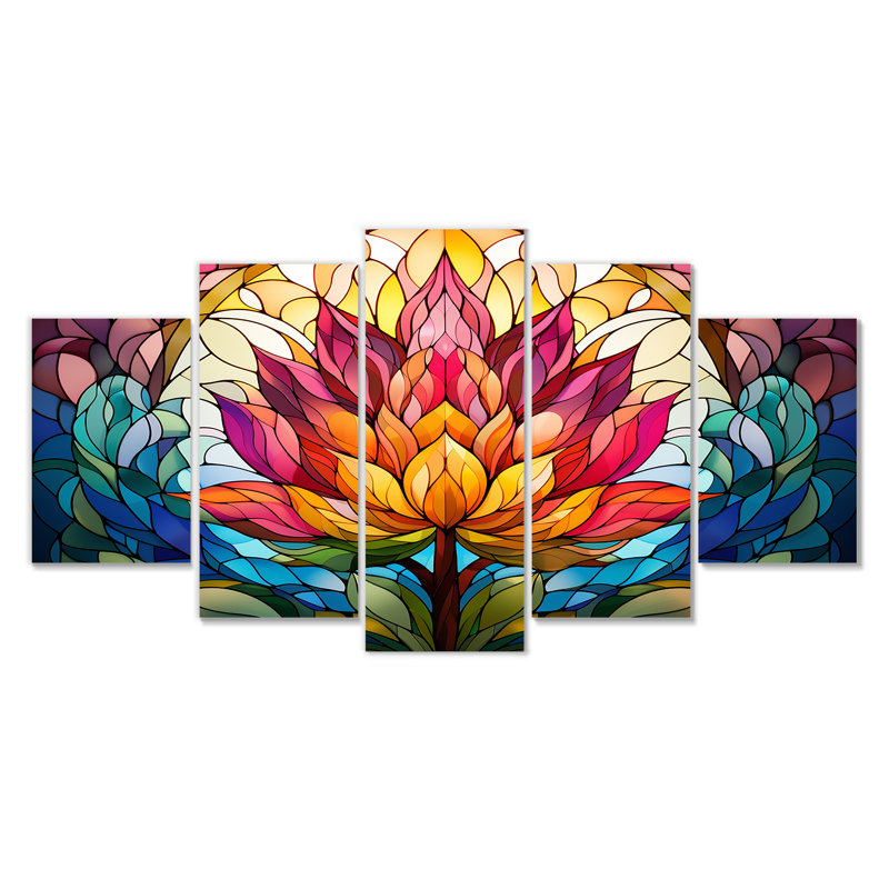 Tarcia - lotus, art mural 5 pièces