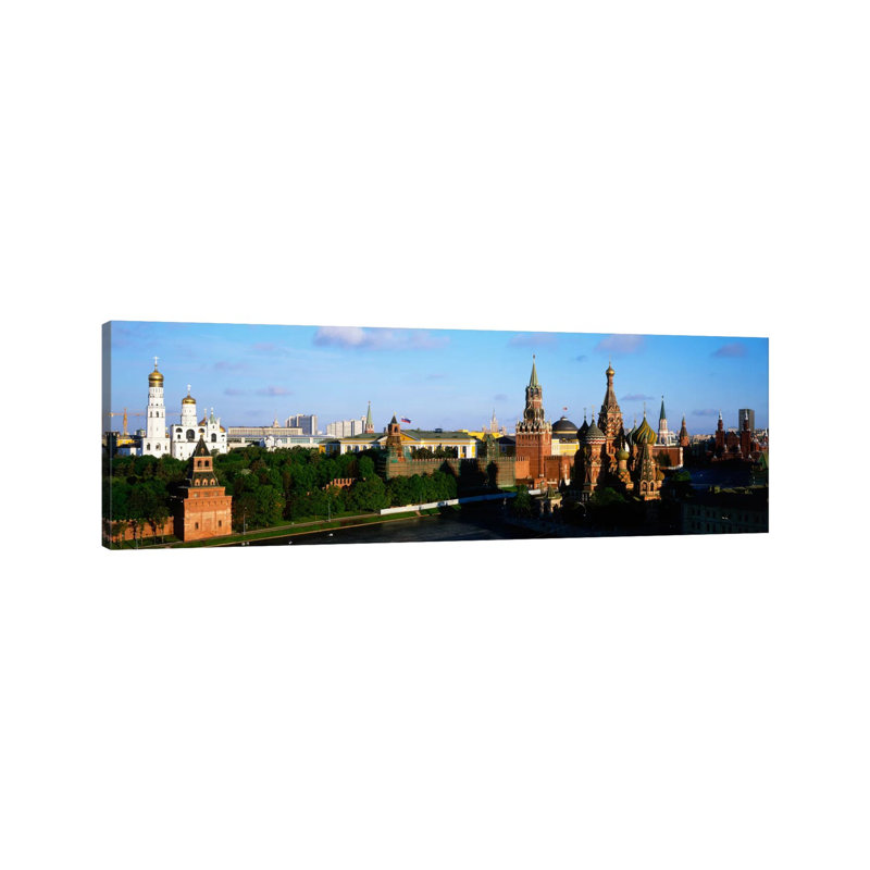 High-Angle View of Red Square, Moscow, Russian Federation 1 Piece Wrapped Canvas Panoramic Wall Art