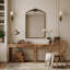 Miroir mural baroque français en arc, miroir décoratif orné vintage, miroir de sécurité anti-explosion HD pour chambre, entrée et salle de bain.-804245525