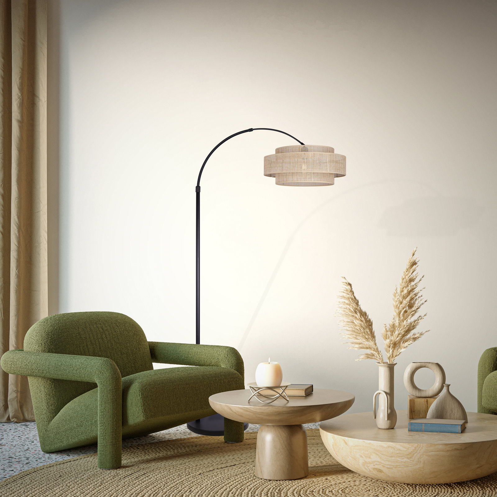 Romola 82" Dimmable Floor Lamp, Natural