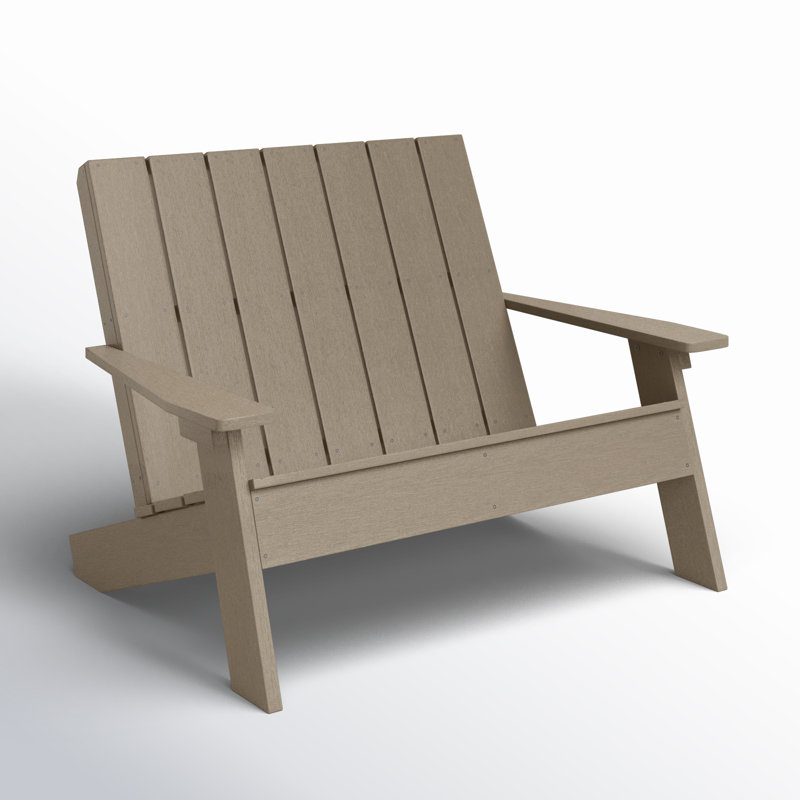 Causeuse double en plastique recyclé Byrnes, Brun bois