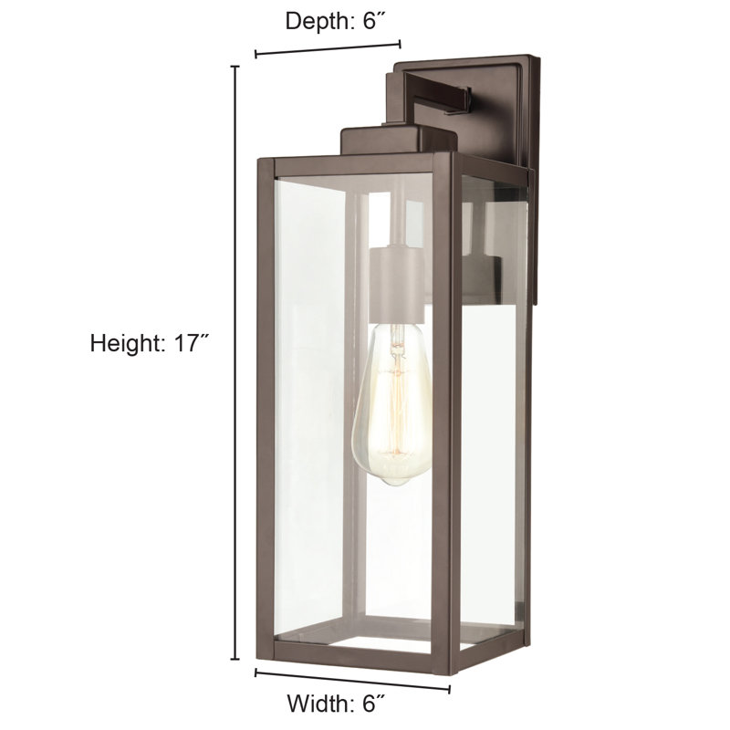 Caitelyn 1 Light 17" Tall Outdoor Wall Sconce, Powder Coated Bronze