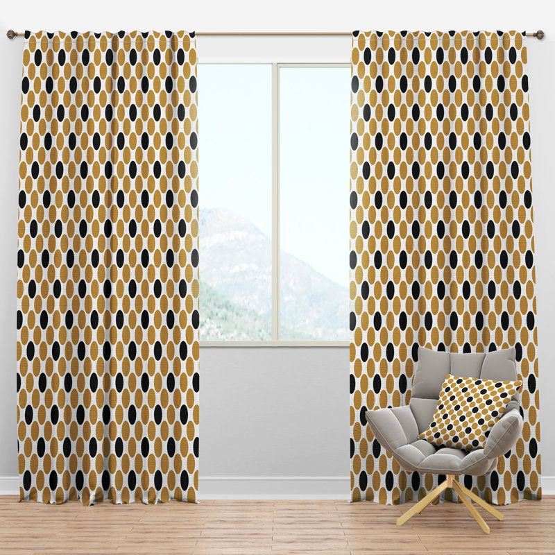Panneau de rideau simple semi-diaphane avec passe-tringle Mid-Century, l 52 po x L 63 po