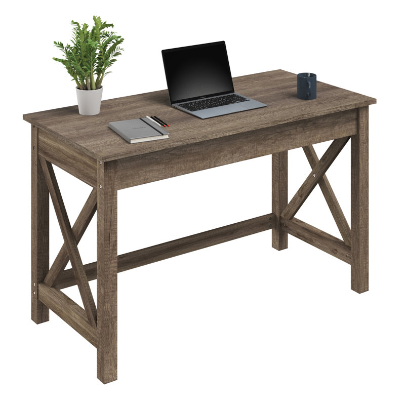 Phawak Writing Desk - Work Desk with X-Pattern Legs - For Office, Bedroom, Computer, or Craft Table - Home Office Desks, Tan