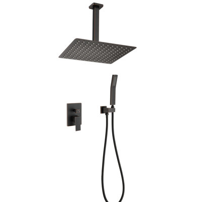 Ensemble de système de douche de plafond avec douchette à main et pomme de douche 10 po