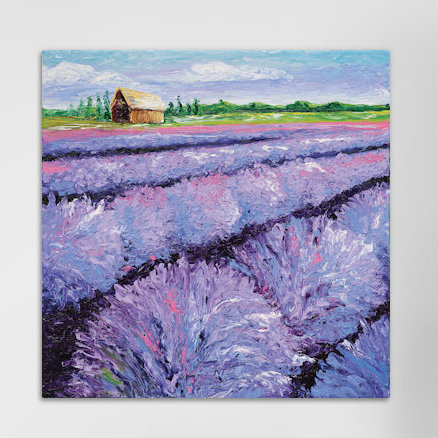 « lavande breeze », reproduction d’art sur toile tendue, H 37 po x l 37 po x P 1,5 po
