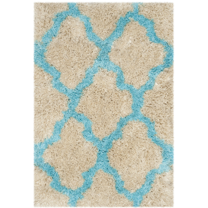 Barcelona Shag Hand Tufted Performance Geometric Rug, Rectangle 3' x 5'