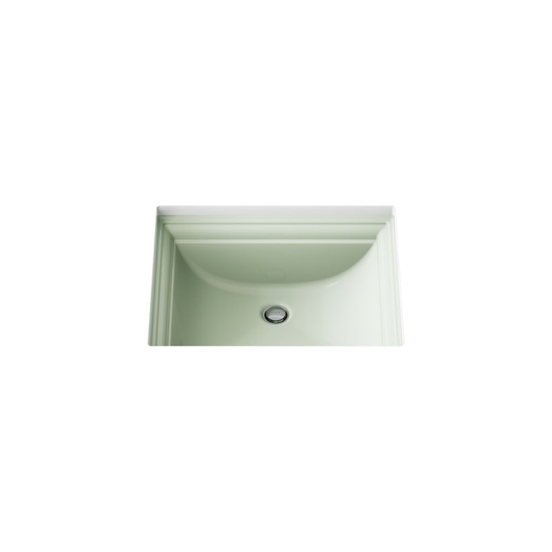 Memoirs® Vitreous China Rectangular Undermount Bathroom Sink with Overflow, Aspen Green