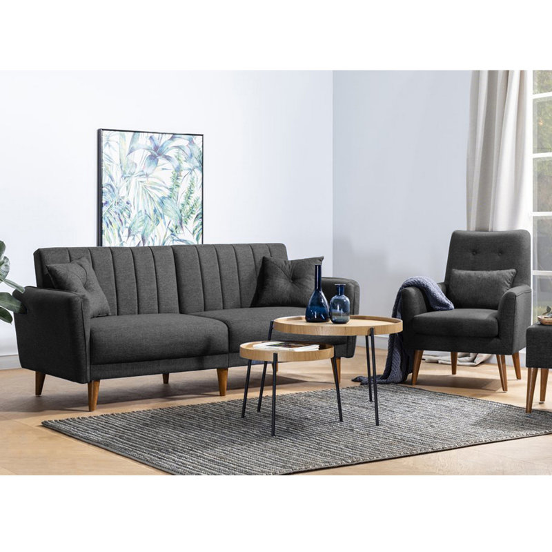 Oritz 2 - Piece Living Room Set, Anthracite 100% Linen