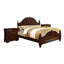Ensemble de chambre à coucher grand lit, bois brun, ensemble de 3 pièces avec 2 tables de chevet