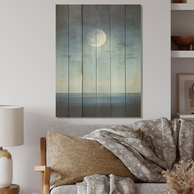 Magical Forest Moons Melody I - Minimalisme, art mural sur bois de pin naturel, H 20 po x l 10 po