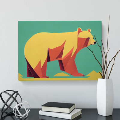 Bear Deco Abstract - Wrapped Canvas Print