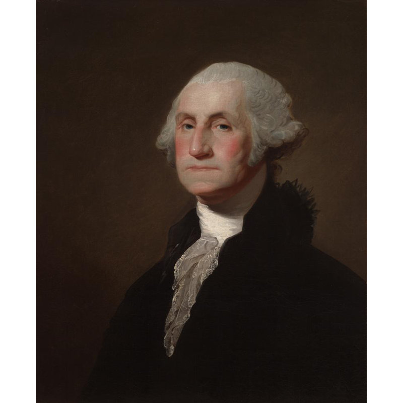 "George Washington" par Gilbert Stuart - Art sur toile tendue avec châssis, H 48 po x l 33 po