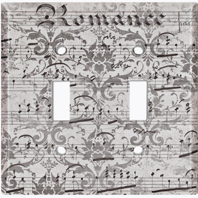 Patterned 2 - Gang Toggle Light Switch Standard Wall Plate