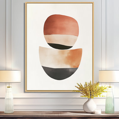 Earth Tone Abstract Wall Art, Earthtone Balance Forms, Neutral Organic Canvas