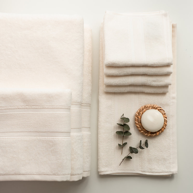 Premium Turkish Cotton Ivory Bath Towels (8pc set), Ivory