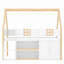 Lit mezzanine double pleine grandeur avec escalier, tablettes, armoires et lumières DEL, naturel-586025399