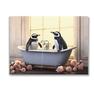 " Penguins Bathing In Tub " by Lazar Studio