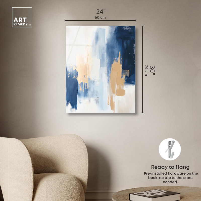 Impression sur toile bleues apaisantes II par Art Remedy, H 30 po x l 24 po