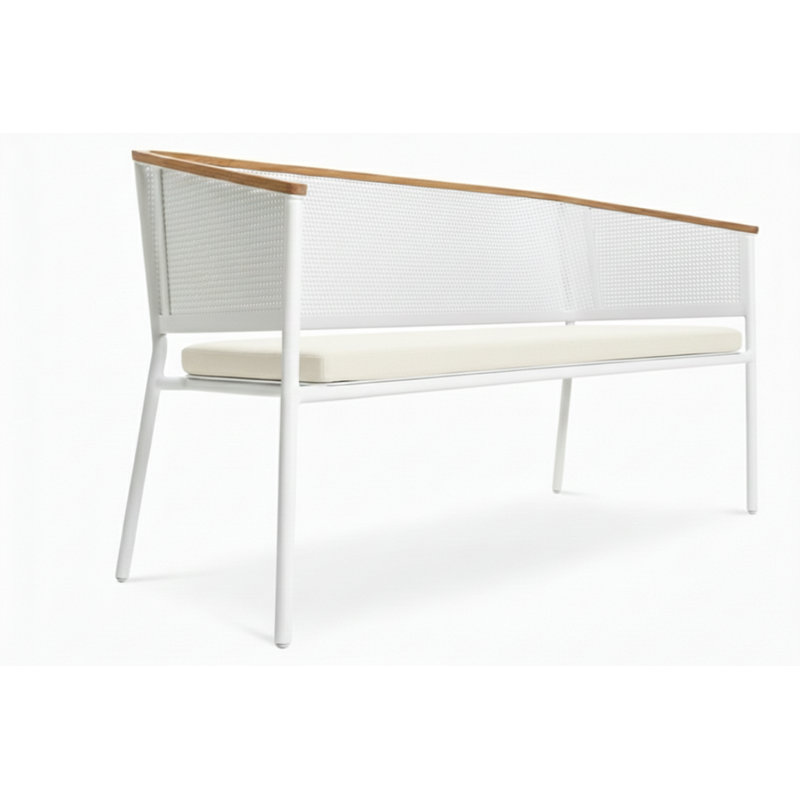Riad Outdoor 2 - Seat Loveseat, Canvas Natural, White