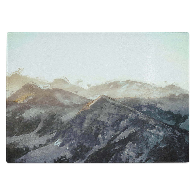 Glass Mountain Range in Abstract Chopping Board, 28.5 cm W x 20 cm L