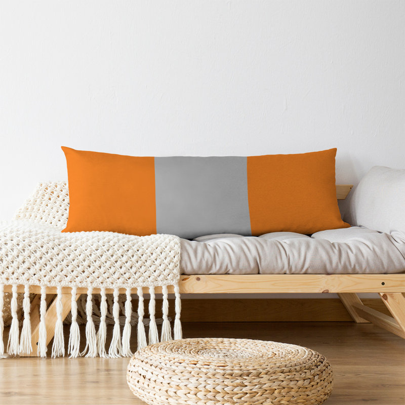 Stripes Medium Polyester/Polyfill Body Pillow, Orange/Silver, Oklahoma Pistol