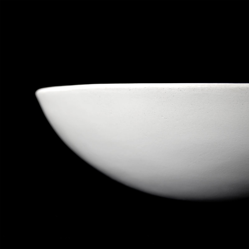 Morro Concrete Handmade Circular Vessel Bathroom Sink, Pearl