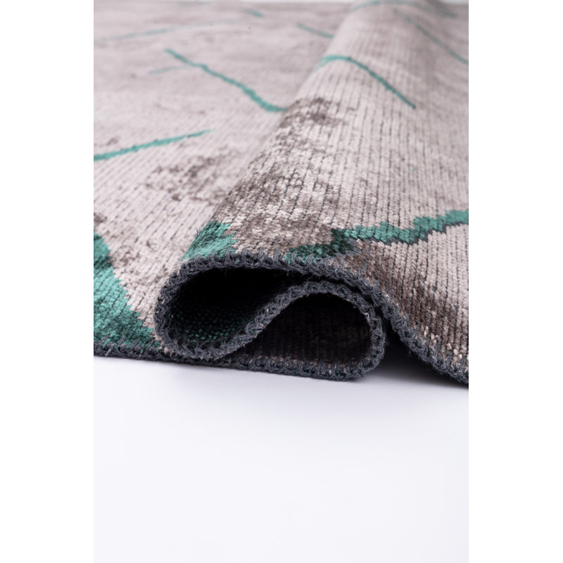 Rapture Green/Gray Abstract Luxury Area Rug, Rectangle 7'10" x 11'2"