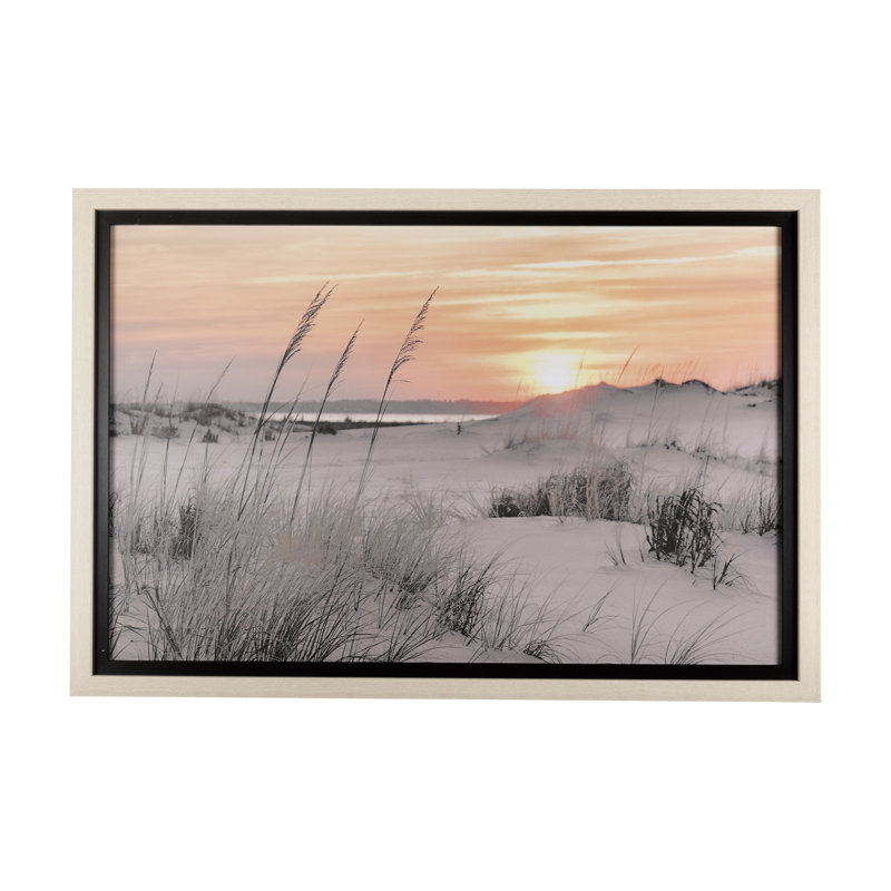 «Seashore Sunset», reproduction d'art encadrée sous verre