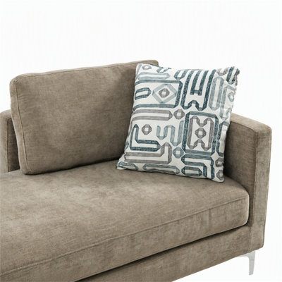 Méridienne rembourrée en chenille de 77,5 po de largeur, canapé surdimensionné moderne avec 4 coussins, canapé-lit avec accoudoir et dossier ouvert pour la fenêtre de la chambre d'amis du salon.
