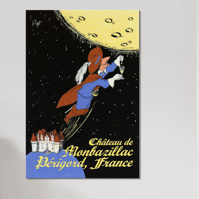 « harvest moon », affiche rétro sur toile, H 18 po x l 12 po x P 1,5 po