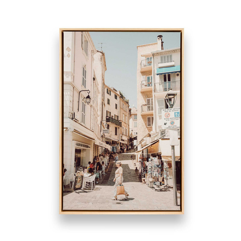 Charmant Paris Stroll, reproduction sur toile tendue, Cadre américain en érable flottant, H 30,75 po x l 20,75 po x P 1,75 po