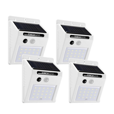 Solar Motion Sensor Lights IP65 Waterproof Outdoor Wall Lighting 6500K Pure White for Driveway Patio