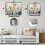 Simple dahlia beige et bleu - ensemble de 2 impressions murales en métal Dahlia-1035393511