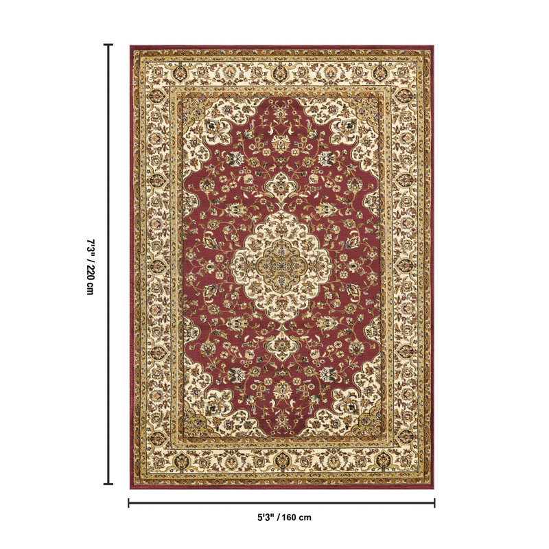 Elvia WF_VIN5002 Red 5'3" x 7'3", 5'3"x7'3"