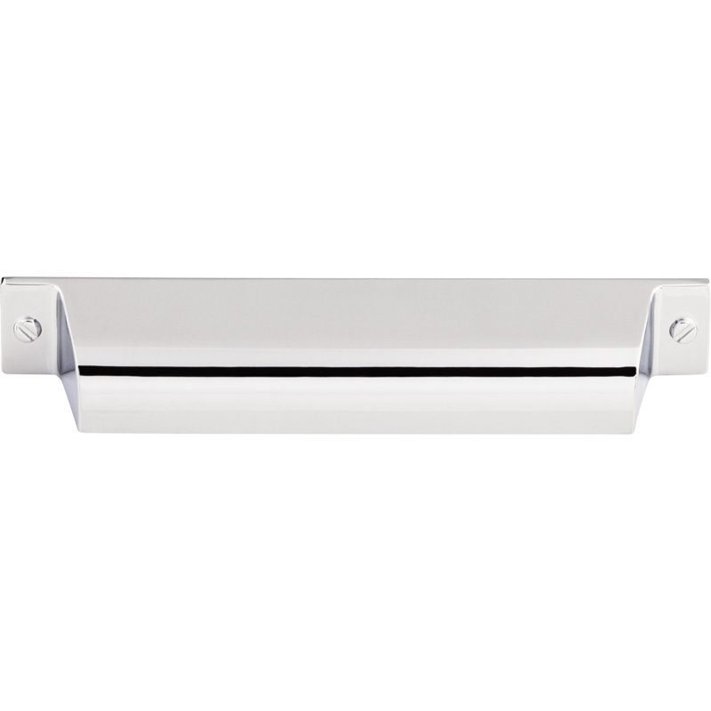 Channing 5" Center to Center Cup/Bin pull, Polished Chrome, 5" Center to Center