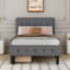 Lit plateforme tapissier simple capitonné Buchman-88630565