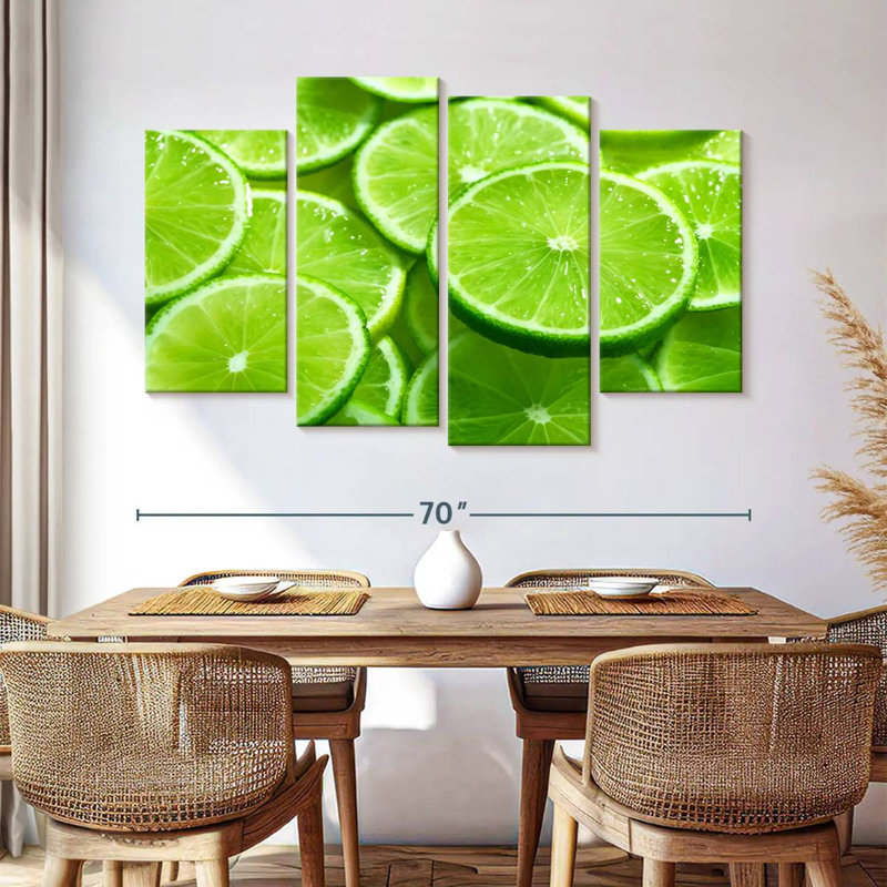 Yarlin Lime Slices, 42" H x 68" W