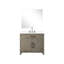 Meuble-lavabo simple en chêne gris l 36 po x P 22 po, comptoir en marbre de culture, miroir de 34 po et robinet de salle de bain