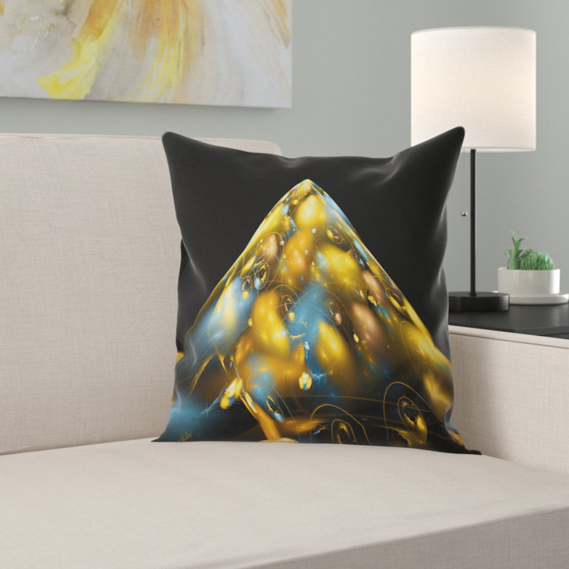 Coussin décoratif structure fractale, 18 po x 18 po, Coussin décoratif