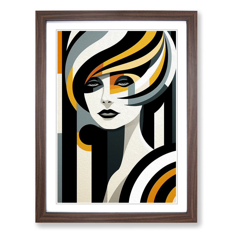 Single Picture Frame Print on Wood, 64cm H x 46cm W, Walnut Framed